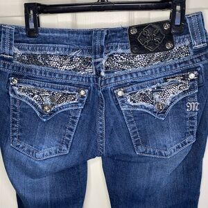 Miss Me Bootcut Denim Jeans Size 29 | Y2K Rhinestone Bling Pockets |